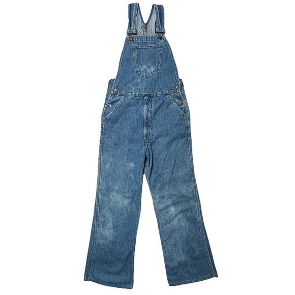 VTG 70s Levis Orange Tab Overalls Womens 28 42 Taron Zip USA Rivets DISTRESSED - Picture 16 of 16